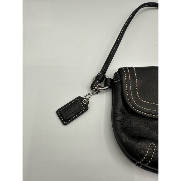Coach Y2K Legacy Wristlet Mini Clutch Black Leather 2 Pocket - Picture 3 of 9